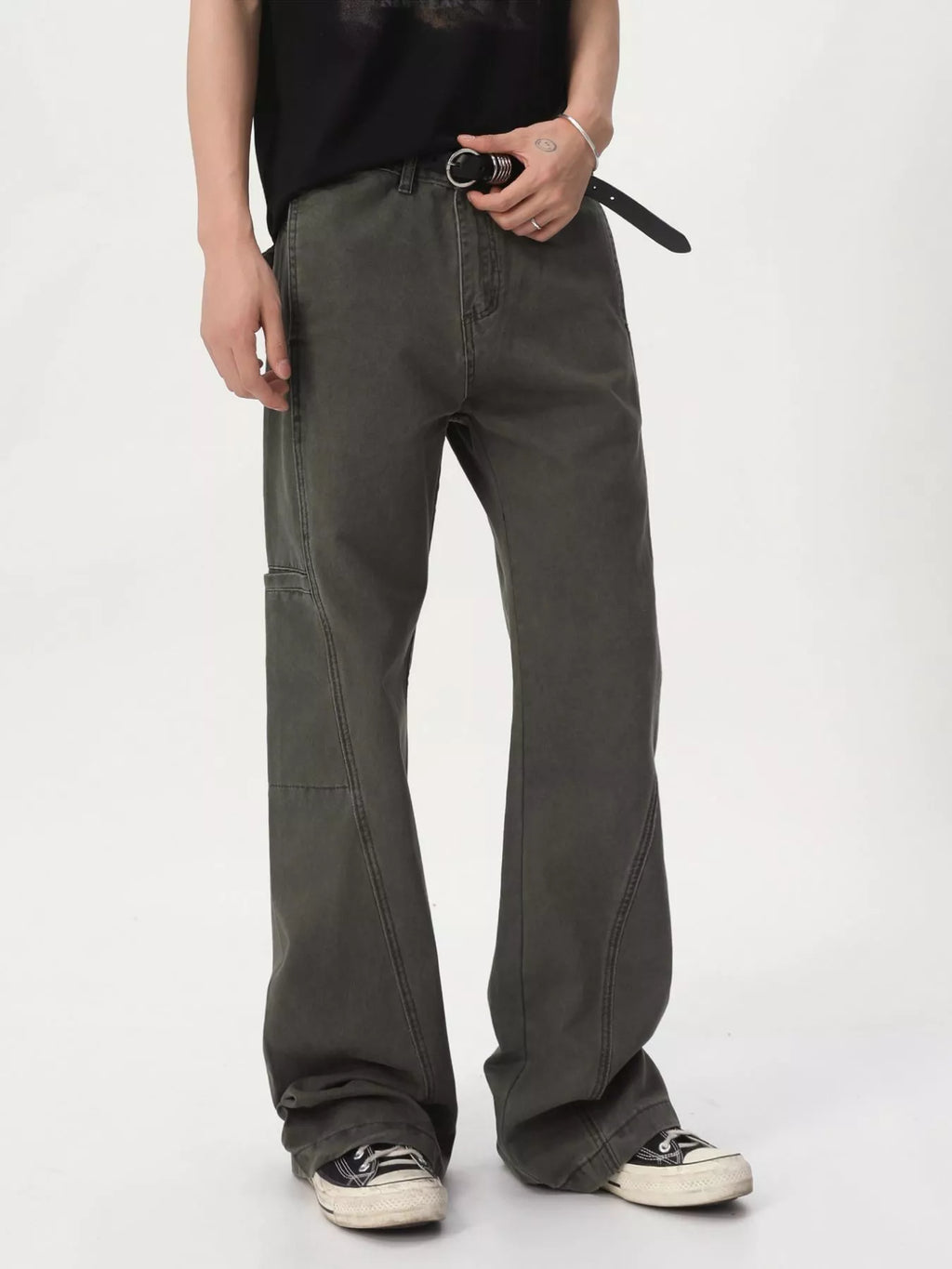 Men's Vintage Washed Loose Fit Straight-Leg Pants