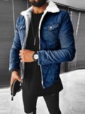 Men's Full Size Sherpa-Lined Denim Jacket Plus Size